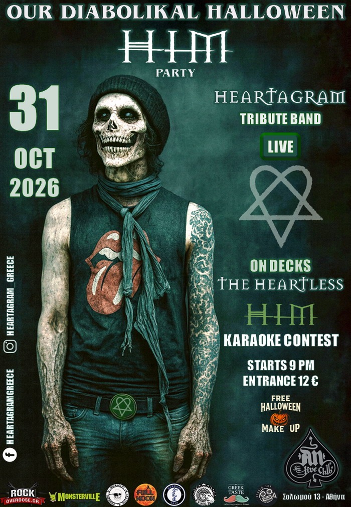 “Our Diabolikal Halloween” with Heartagram Band (HIM – TRIBUTE BAND) | 31.10.2026 | AN CLUB